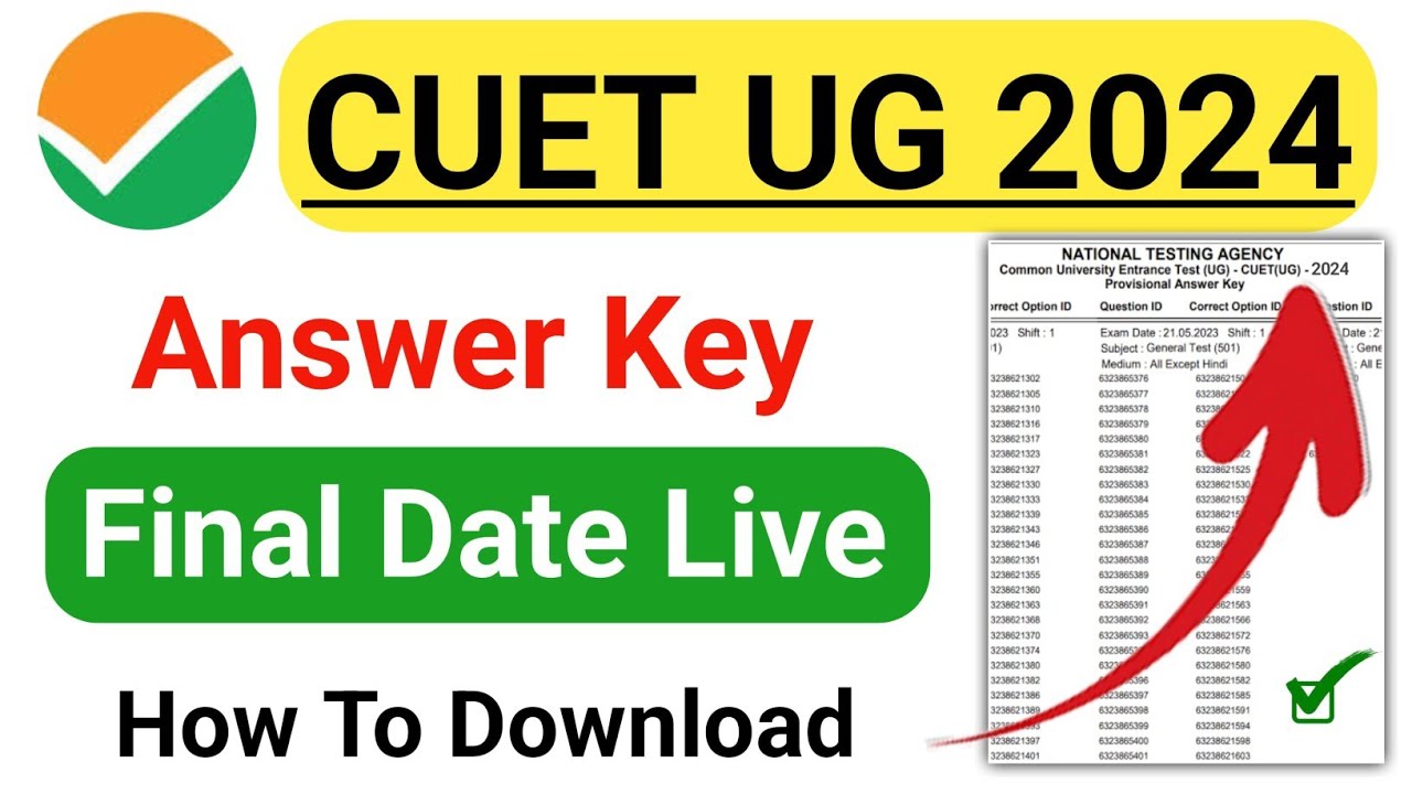 CUET UG Answer Key download 2024