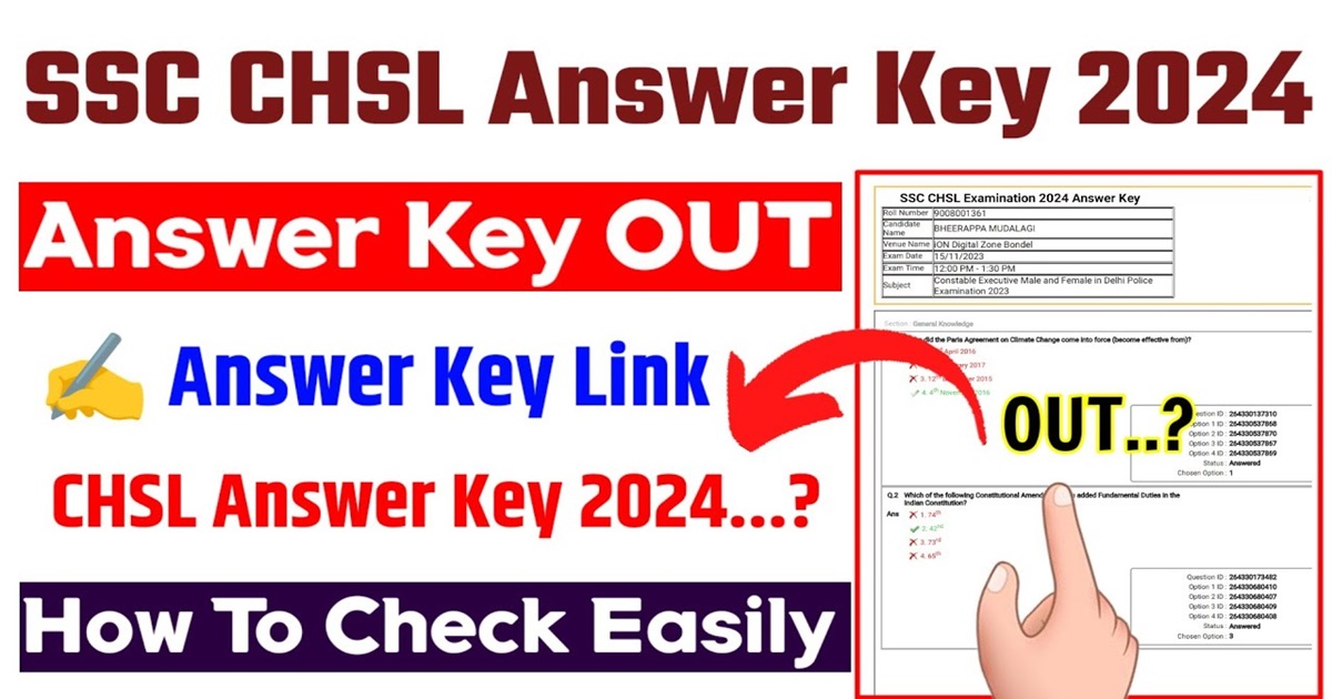 SSC CHSL Answer Key 2024 Download