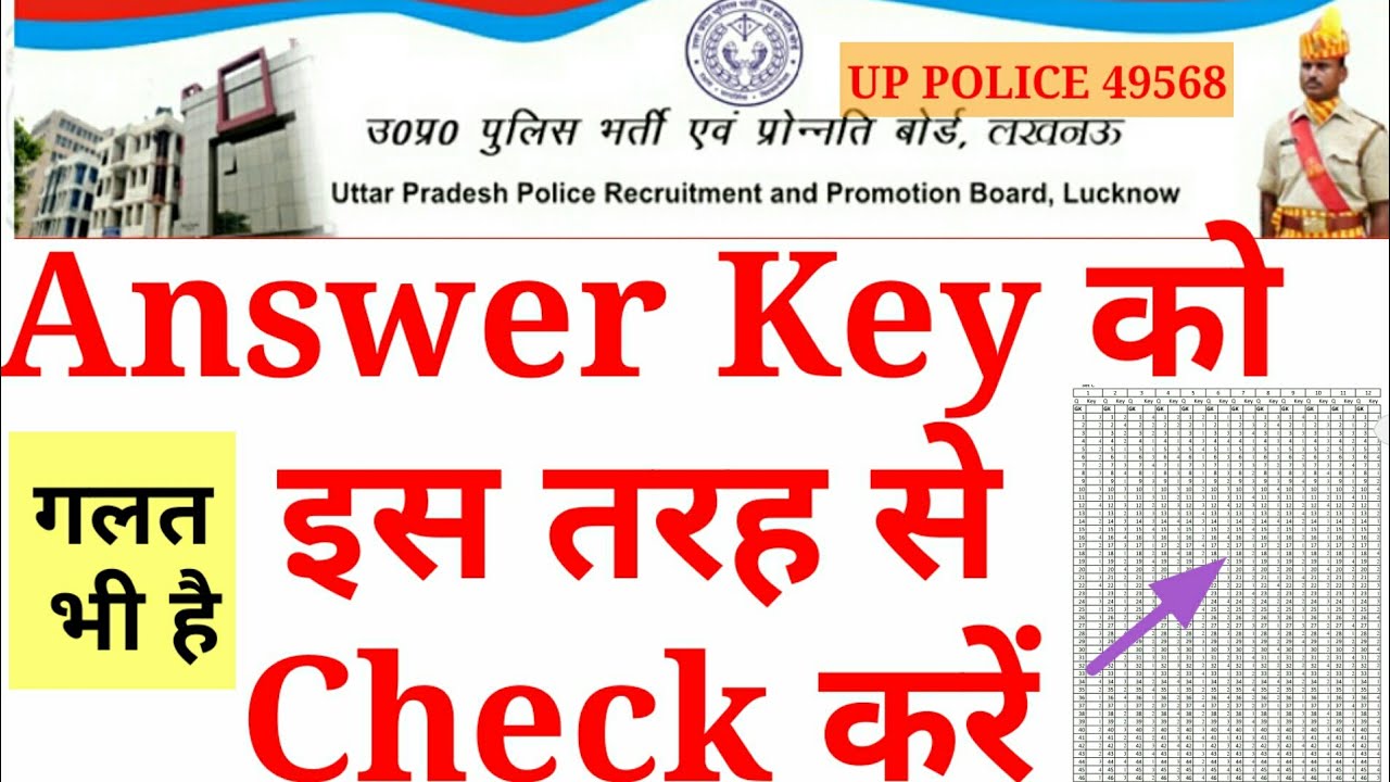 UP Police Constable Answer Key Download 2024