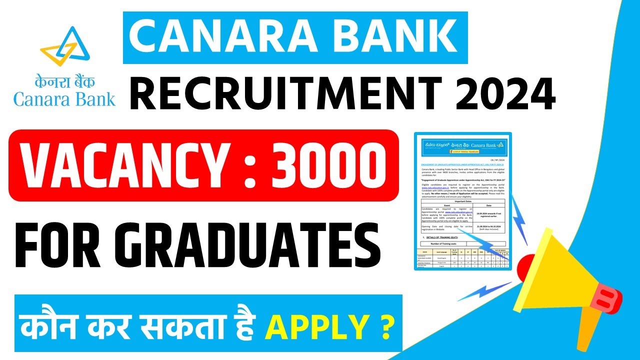 Canara Bank Apprentice Recruitment 2024