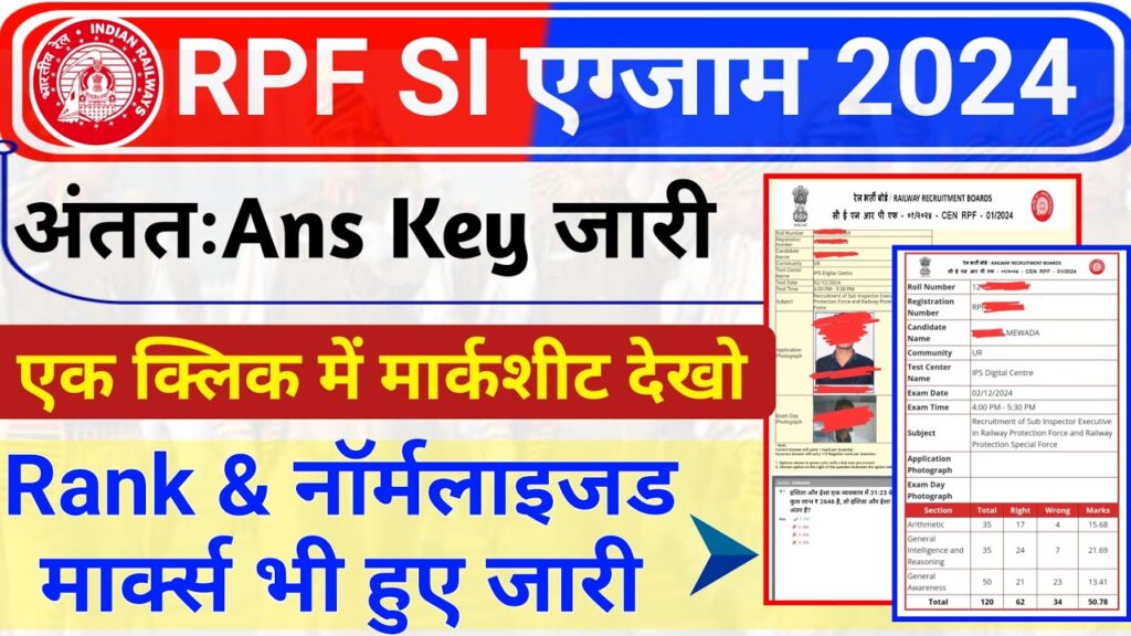 RPF SI Answer Key 2024