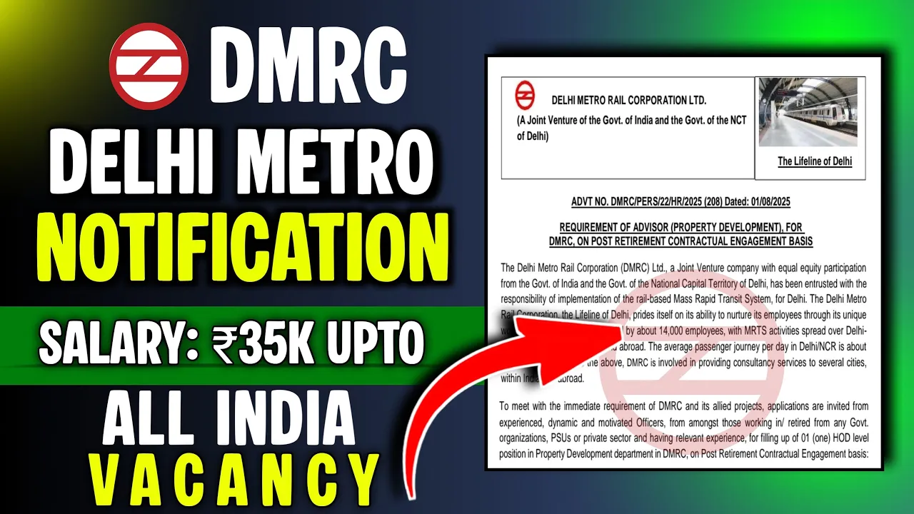 Delhi Metro Recruitment 2025: Apply Online for Various Posts – Check Eligibility, Vacancies, and More!