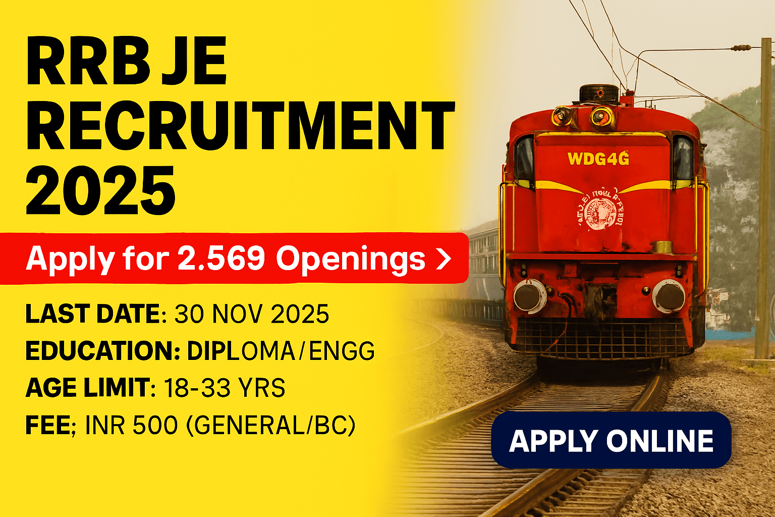 RRB Railway JE Online Form 2025