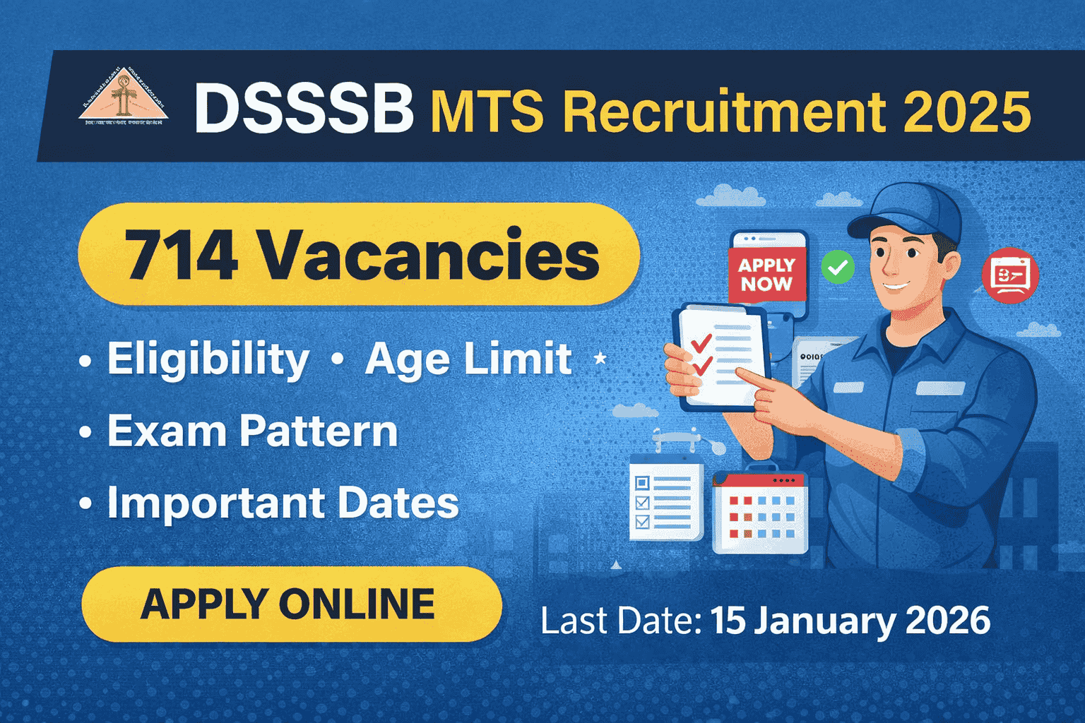 DSSSB MTS Recruitment 2025-26